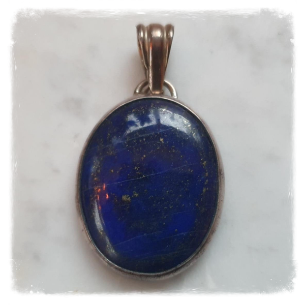 Thomas hanger zilver echt natuursteen blauw - Lapis Lazuli