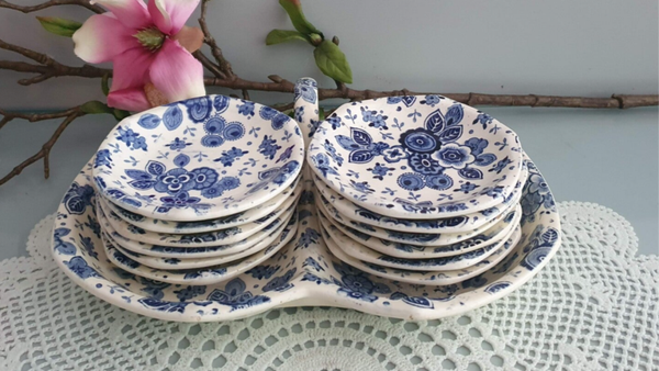 Petit-four set (12) - Société Céramique Maastricht - Decor Beatrix