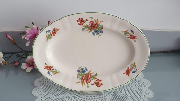 Ovale schaal - Société Céramique Maastricht - Decor 1957A klaproos