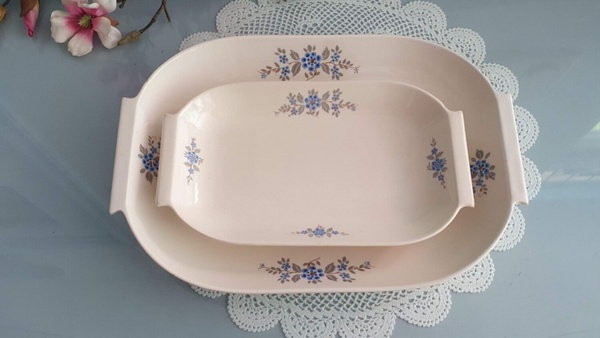 Set schalen deco - Petrus Regout - Marianne decor 823 - Vergeet me nietje