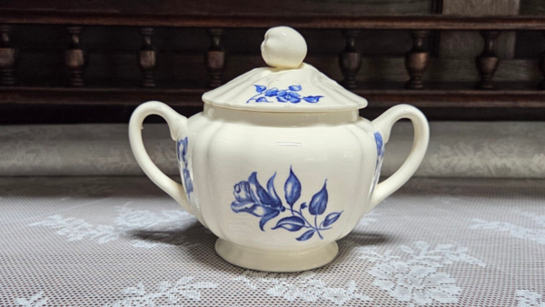 Suikerpot Petrus Regout - decor Bouquet Blue