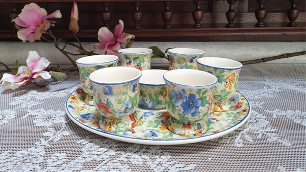 Eierdopset - Société Céramique Maastricht - Decor 2374 Mille Fleur