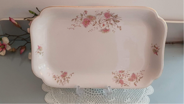 Antieke rechthoekige schaal - Chrysantheme (2)