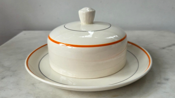 Botervloot Petrus Regout - Model Zeeland, Decor oranje, zwarte bies