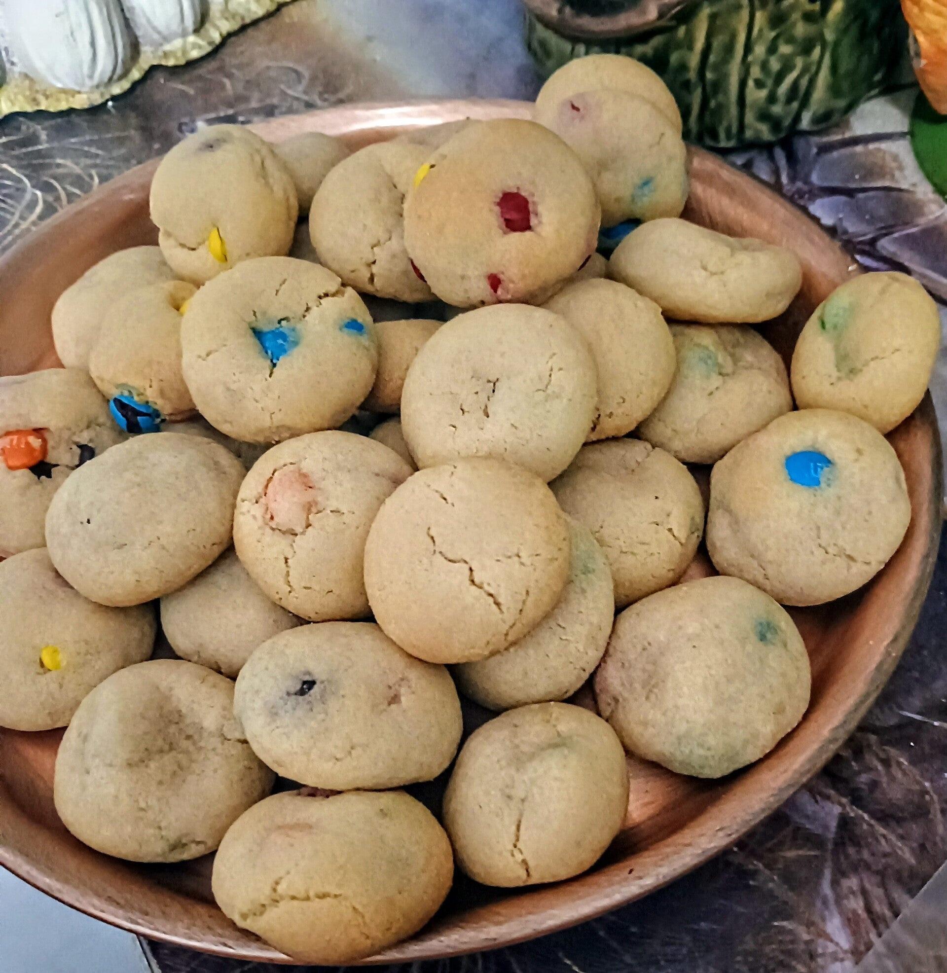 Mini M&M cookies