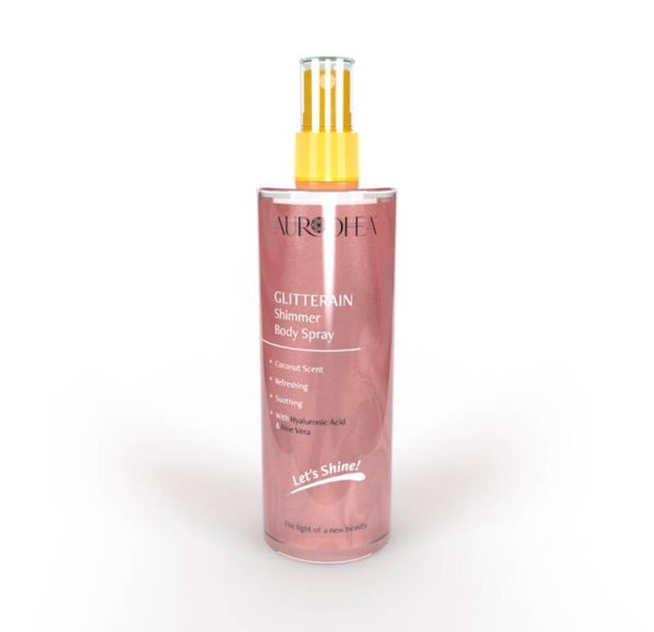 GLITTERAIN - Pink shimmer body spray (parfum noix de coco)