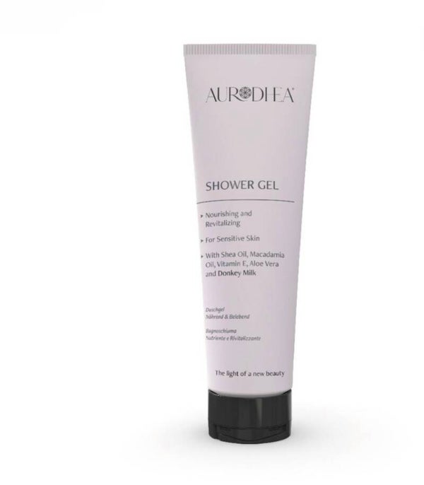 Gel douche - huile de karité, huile de macadamia, vitamine E, aloe vera et lait d’Ânesse