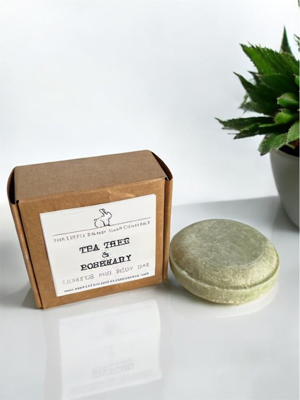 SOLID SHAMPOO AND BODY BAR- Tea tree & rosemary