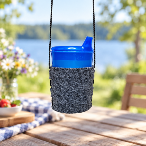 Schnabeltasse / Becher Halter für Größen von 6,0cm bis 7,5cm Durchmesser (Normalgröße 6,2cm) | Filz | mit und ohne Personalisierung | in 7 Farben