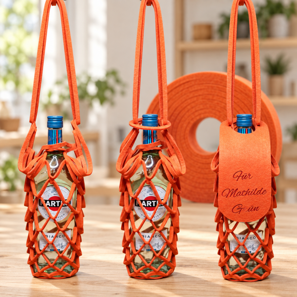 Netz-Flaschenhalter aus recyceltem Filz