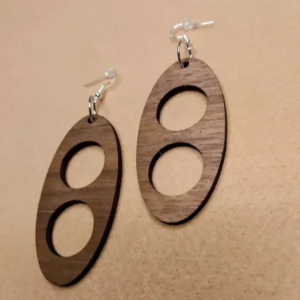 Echtholz Ohrringe | Echtholz Schmuck | "Branches" | Schwarze Walnuss.