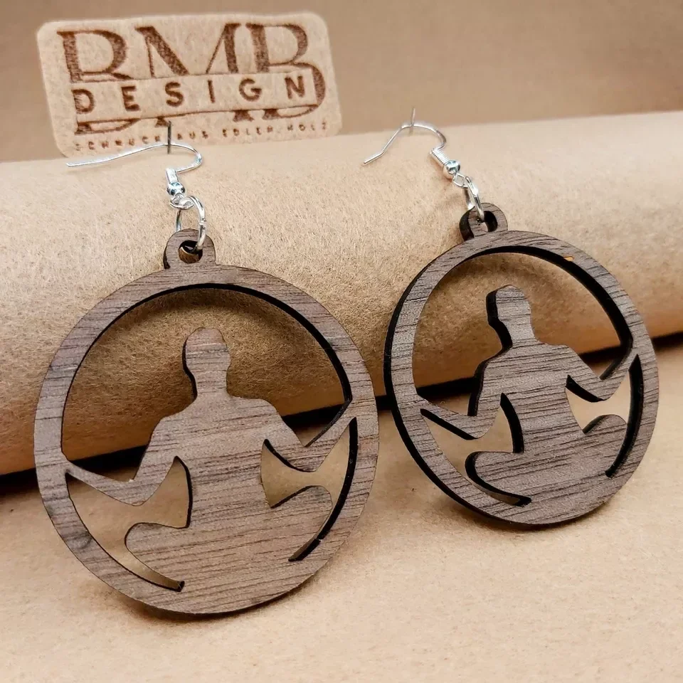 Echtholz Ohrringe | Echtholz Schmuck | "Branches" | Schwarze Walnuss.