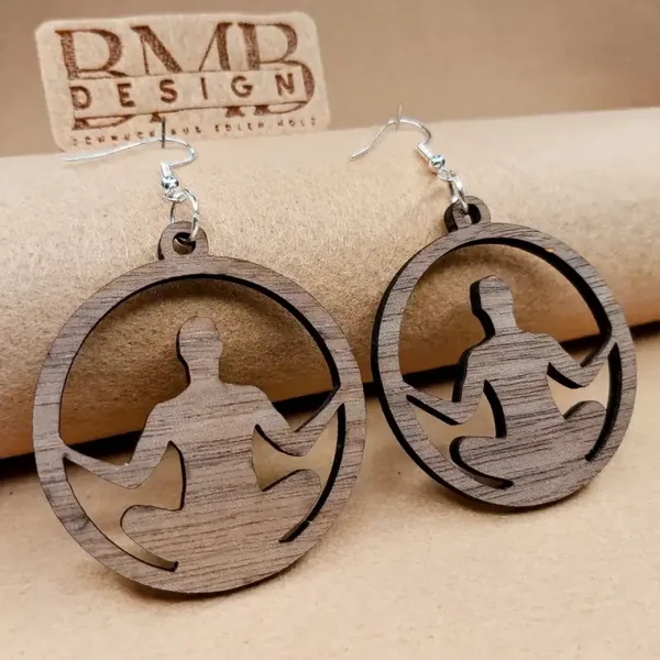 Echtholz Ohrringe | Echtholz Schmuck | "Branches" | Schwarze Walnuss.