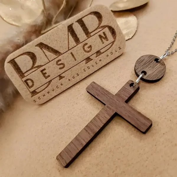 Echtholz / Edelstahl Kette | Echtholz Schmuck | " Autumn"| Gefertigt aus Walnuss