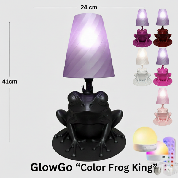 GlowGo - Designer-Tischleuchte "Color Frog King"