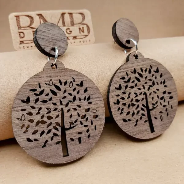 Echtholz Ohrringe | Echtholz Schmuck | "Branches" | Schwarze Walnuss.