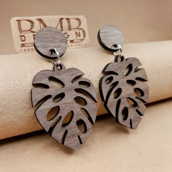 Echtholz Ohrringe | Echtholz Schmuck | "Branches" | Schwarze Walnuss.