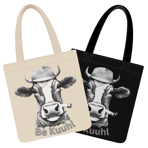 Leinen Optik Design Motiv Beutel 41*39cm + Langer Hand und Schulter Riemen -  Hanf Bauer Willi  White/Black