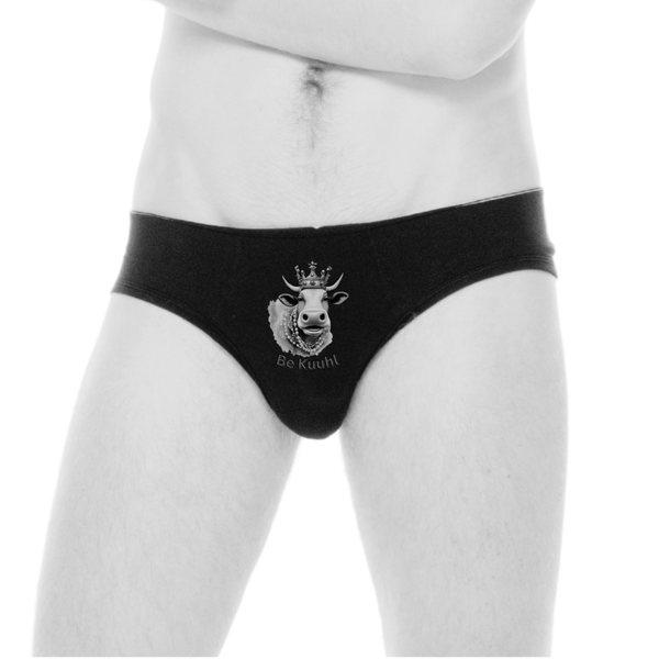 Be Kuuhl Classic Slip Herren - Design Print - Königin Mutter White/Black