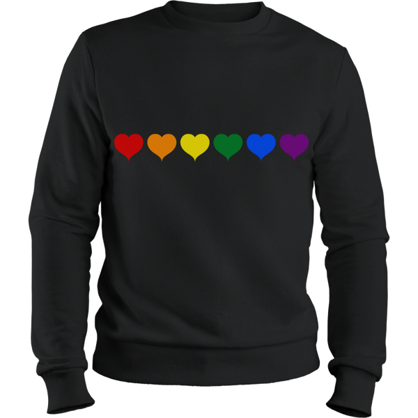Crew Neck Sweatshirt Rainbow Line Unisex "Herzen"