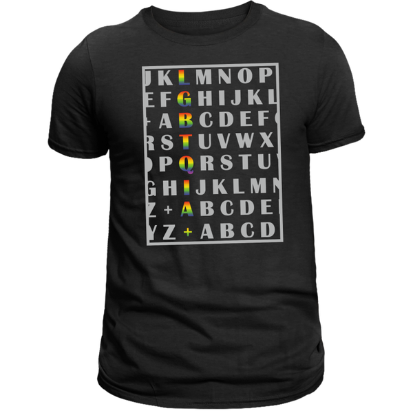 T-Shirt Rainbow Line Unisex "Big ABC" LGBTQIA+
