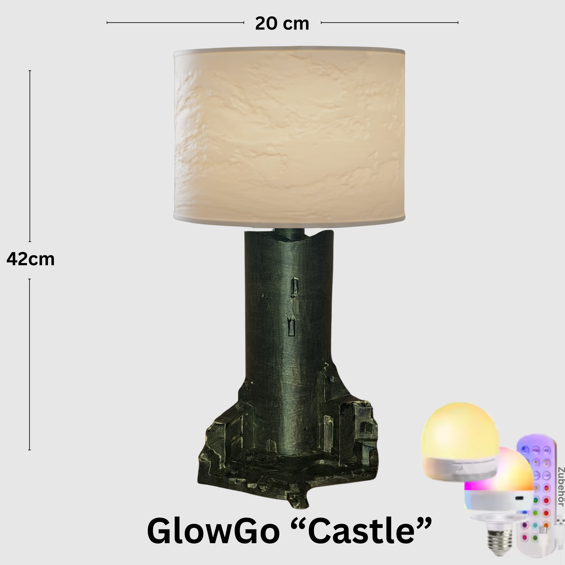 Tischlampe GlowGo “Castle” – Historischer Charme trifft Moderne