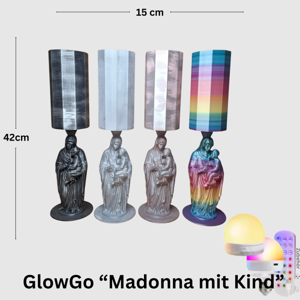 GlowGo – Steh- / Tischlampe „Madonna mit Kind“ - Eleganz trifft Nachhaltigkeit