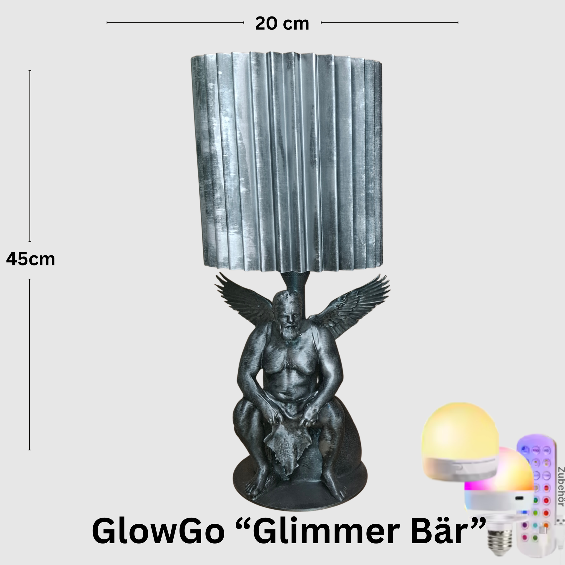 GlowGo – Steh- / Tischlampe „Glimmer-Bär“ - Eleganz trifft Nachhaltigkeit