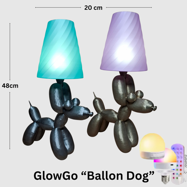 GlowGo "Ballon Dog" Tischlampe – Licht zum Verlieben ohne Kabel
