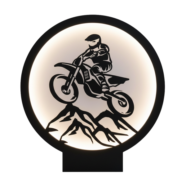 GlowGo “Ring Motiv Leuchte” "Motocross"– ...einfach was besonderes!