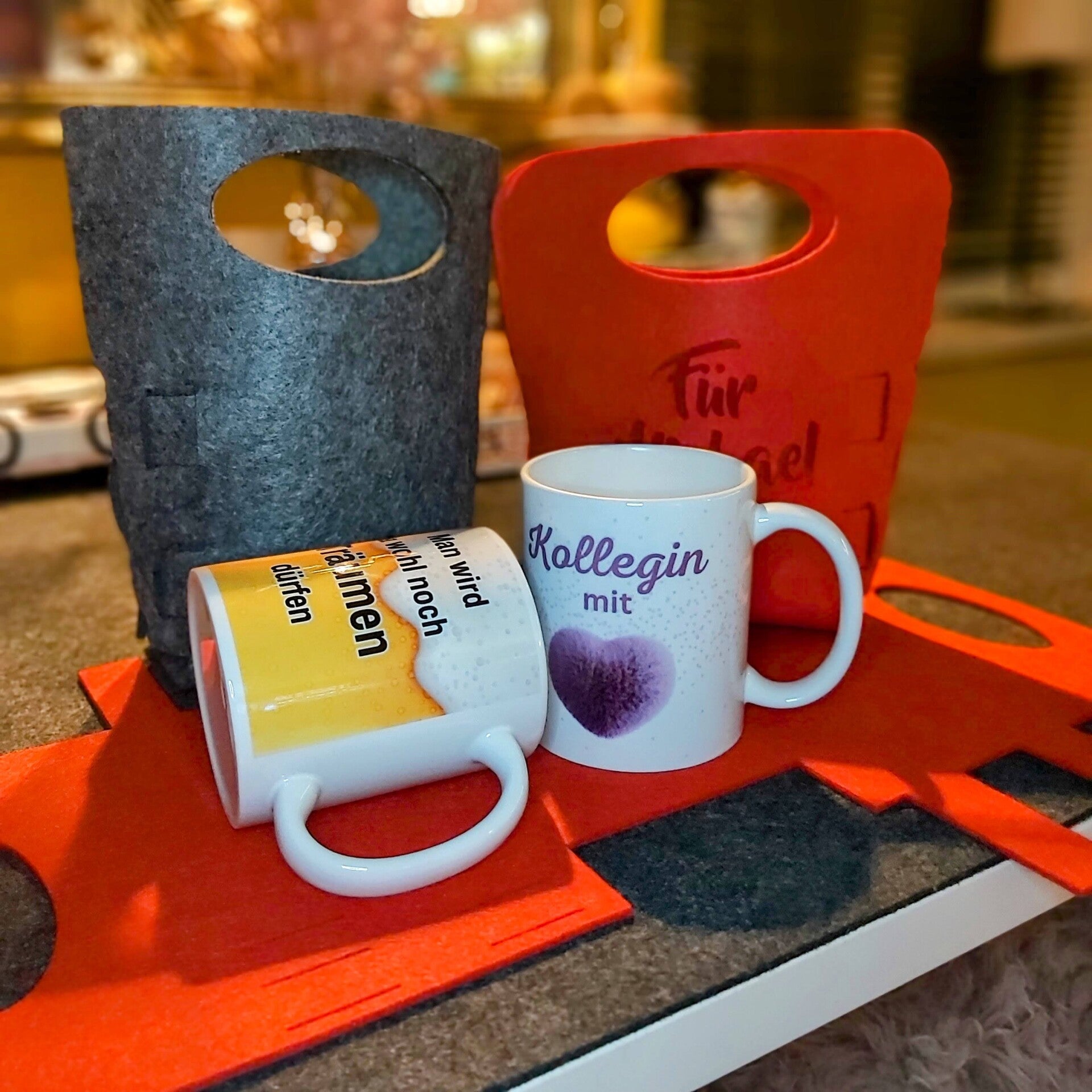 Filz Täschchen / Tasche für Motive Tassen - mit oder ohne Personalisierung