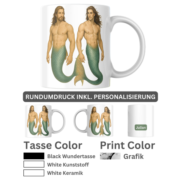 Motiv Kaffee Becher / Tasse - Meermann - Personalisierbar