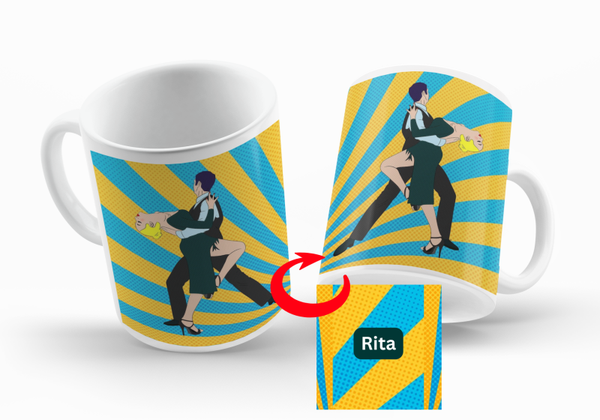 Motiv Kaffee Becher / Tasse - Pop Art Tänzer - mit und ohne Personalisierung