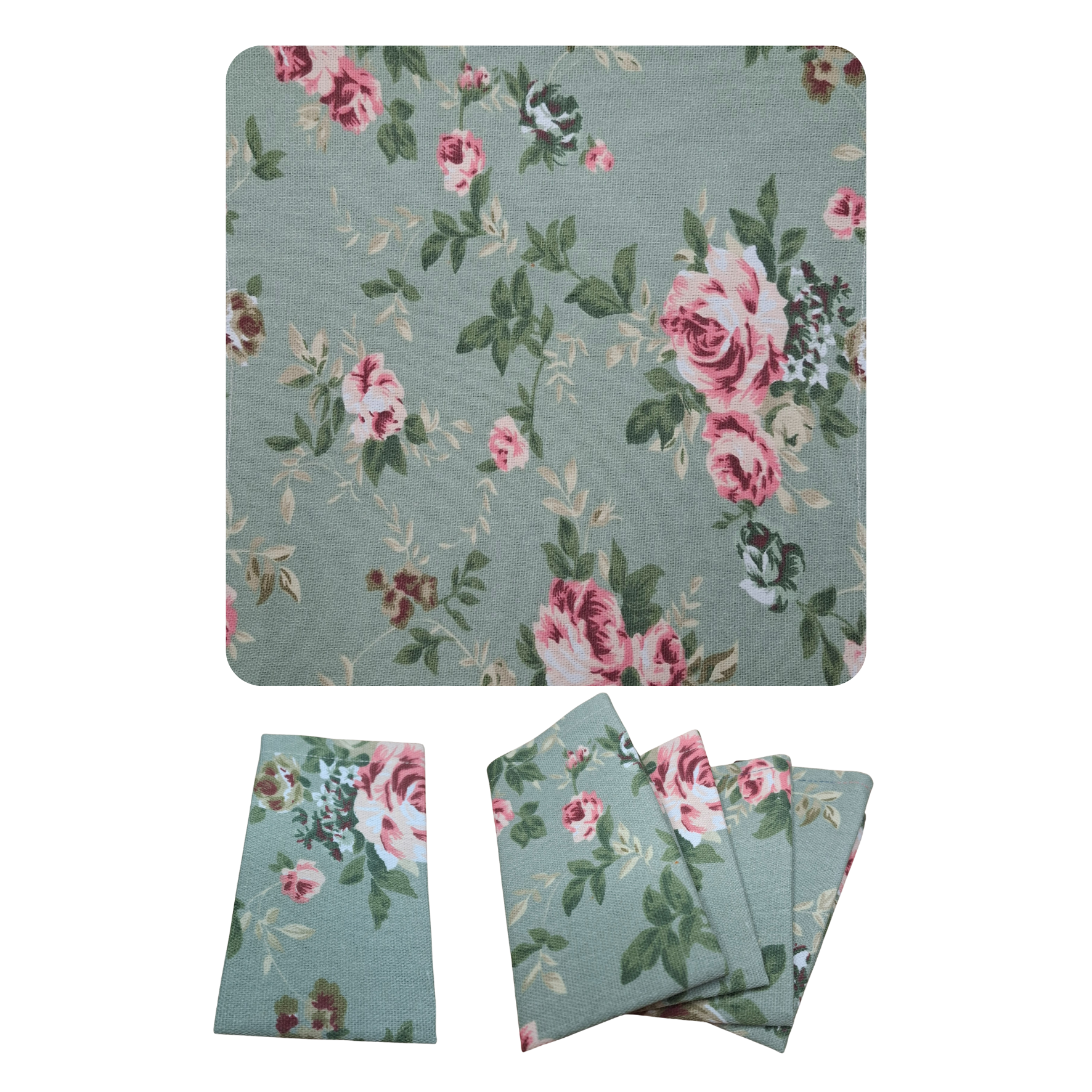 Designer-Stoffservietten "Flower" aus Canvas (40 x 40 cm)