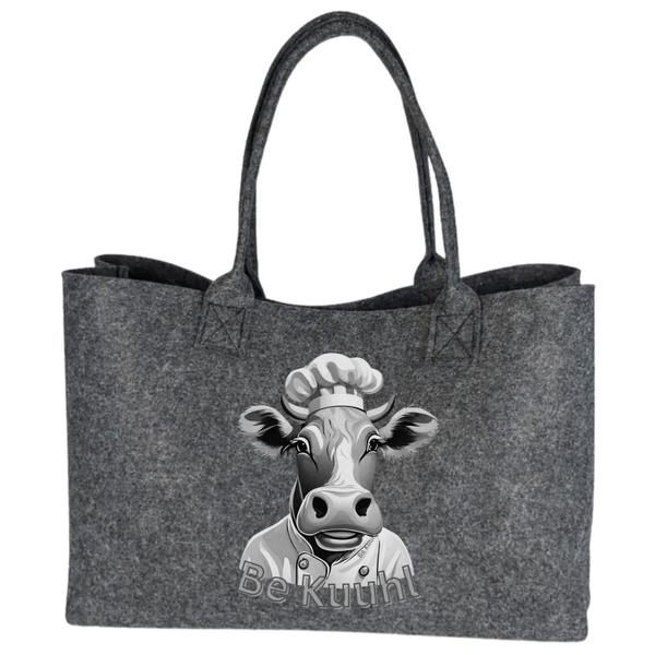 Federleichter Be Kuuhl Shopper inkl. Echtholzboden und Druckknopf -  Köchin / Koch Berta White/Black