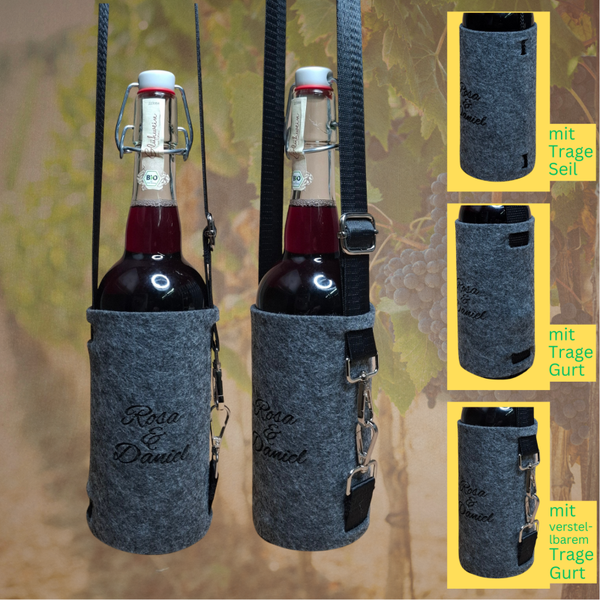 Flaschenhalter in vielen Ausführungen und Farben - Mit und ohne Wunschgravur