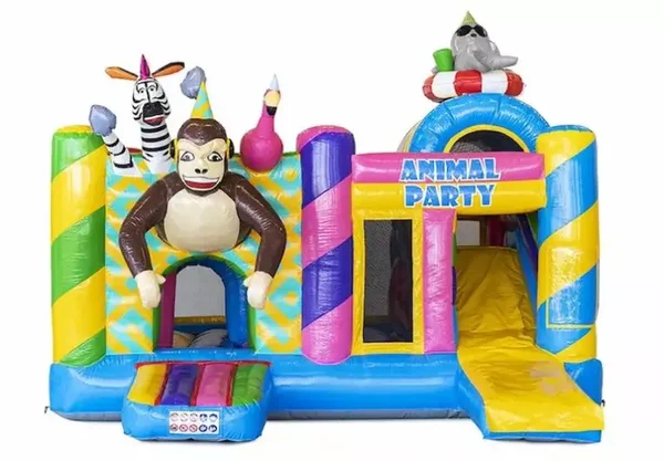 🦁Multiplay Party Animal Springkussen te huur! 🐯🦁