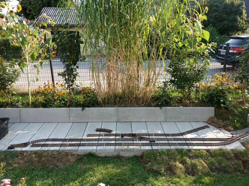 Probeweise Gleisverlegung