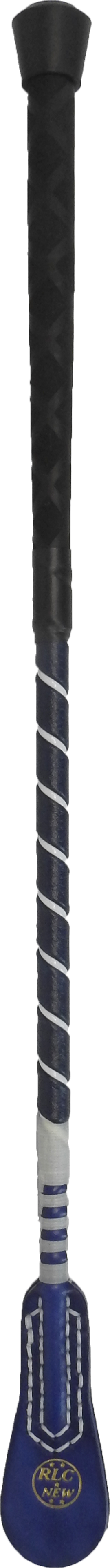 Cravache Hippique, 50 cm, bleu foncé (marine) et liseré large