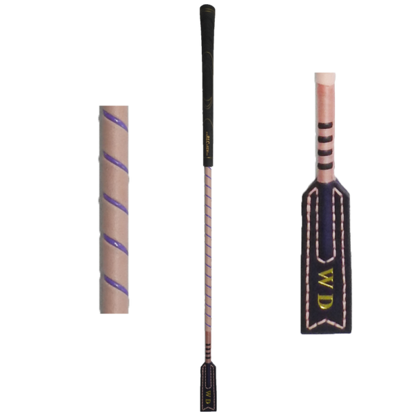 Cravache Hippique 68 cm en simili cuir Rose