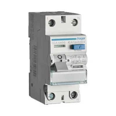 Hager aardlekschakelaar 1P+N 40A 30mA type AC