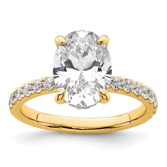 14k 3 1/2 carat Certified Lab Grown Diamond Oval Solitaire Engagement Ring