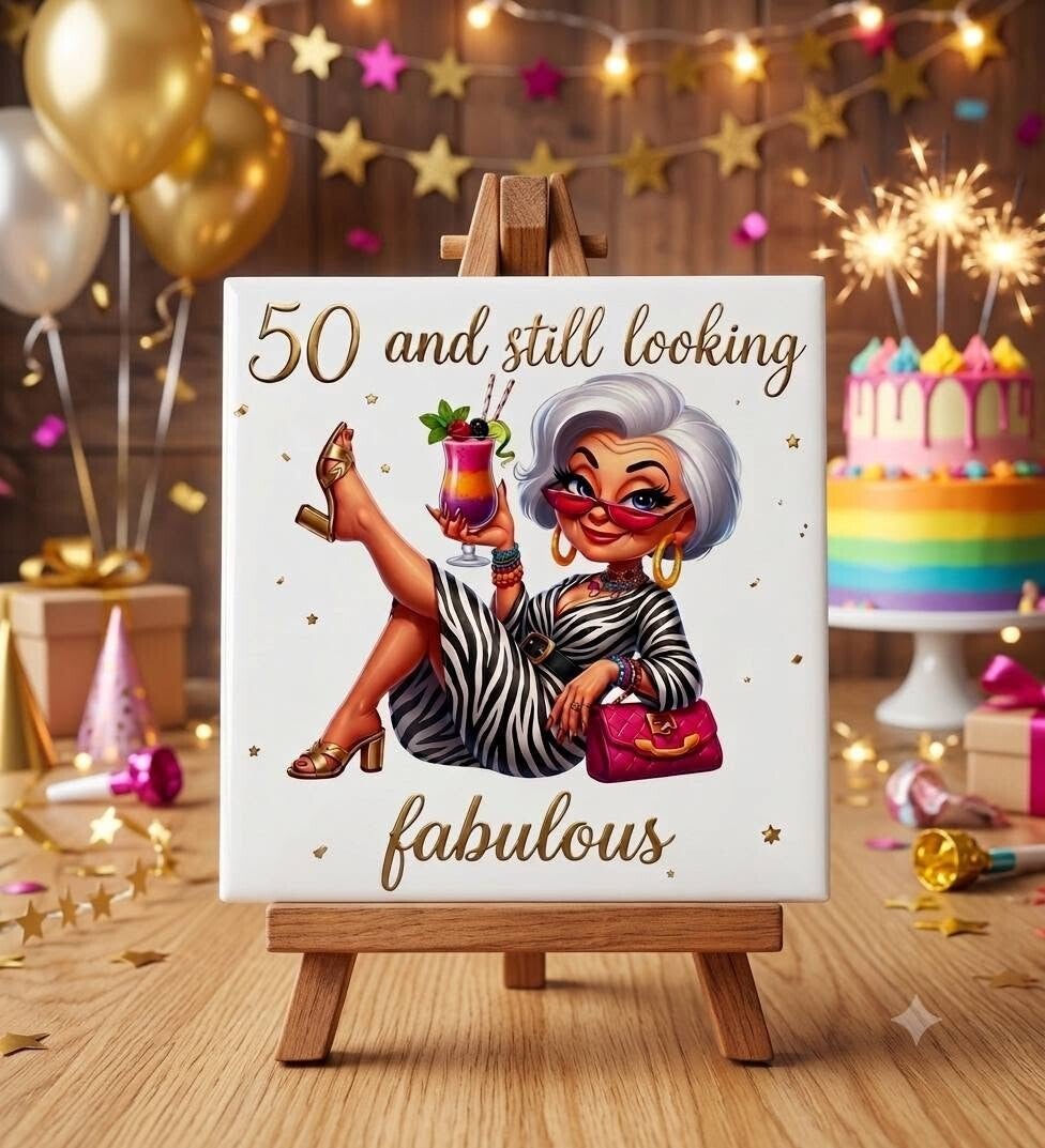 Tegeltje 50 vrouw