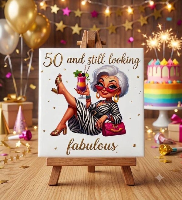 Tegeltje 50 vrouw
