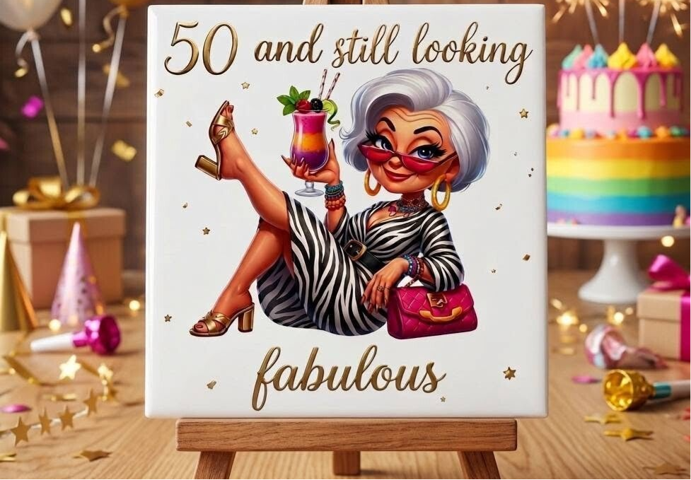 Tegeltje 50 vrouw