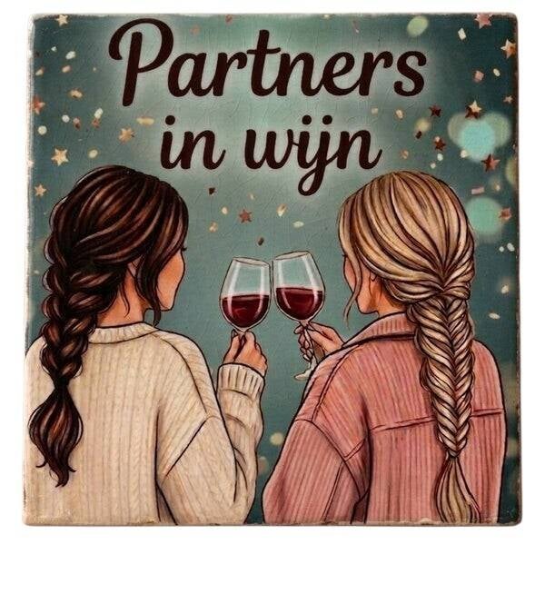 Tegeltje partners in wijn