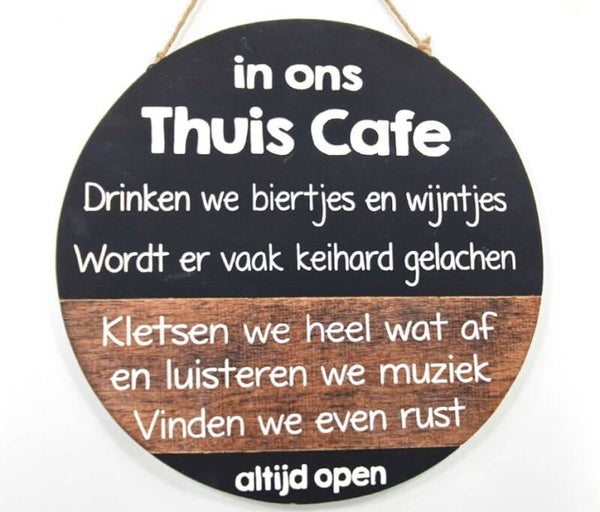Tekstbord thuis café