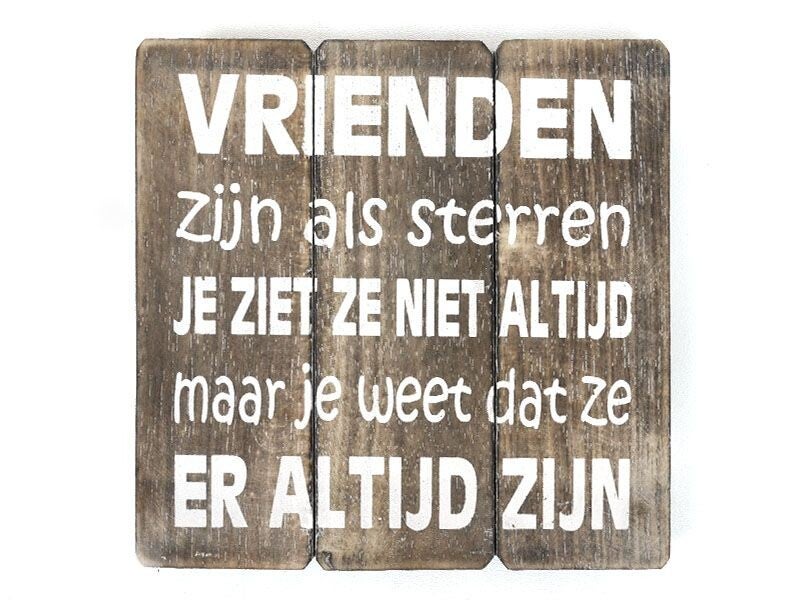 Tekstbord vrienden zijn als sterren