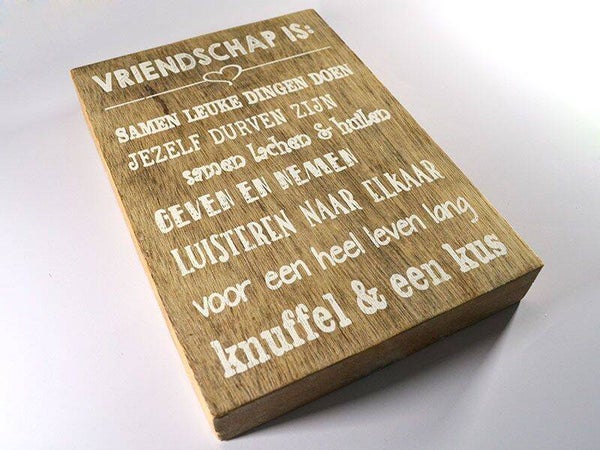Tekstbord vriendschap is