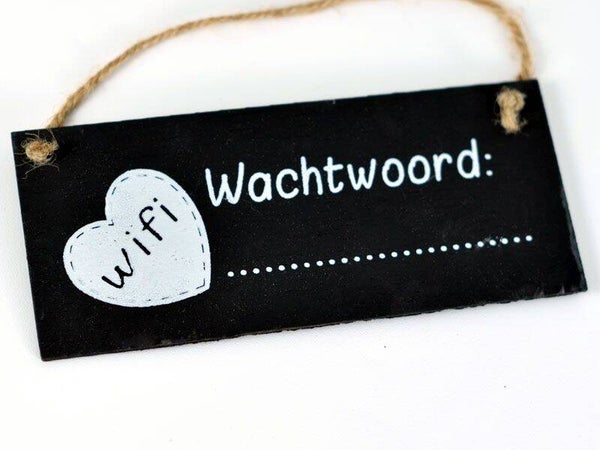 Tekstbordje wachtwoord wifi